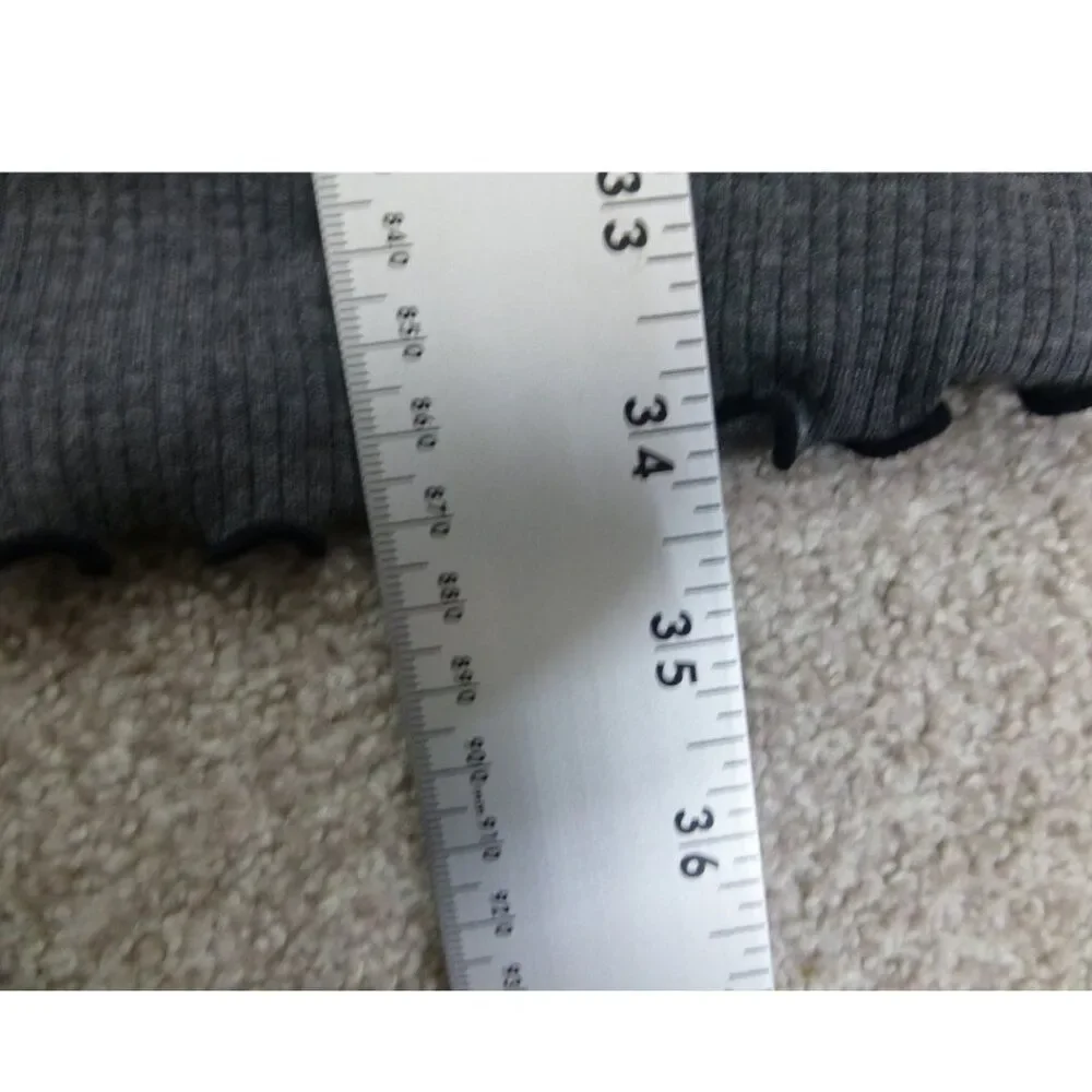 Bar III Short Sleeve Ribbed Fit & Flare Grey Dress